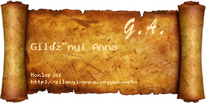 Gilányi Anna névjegykártya